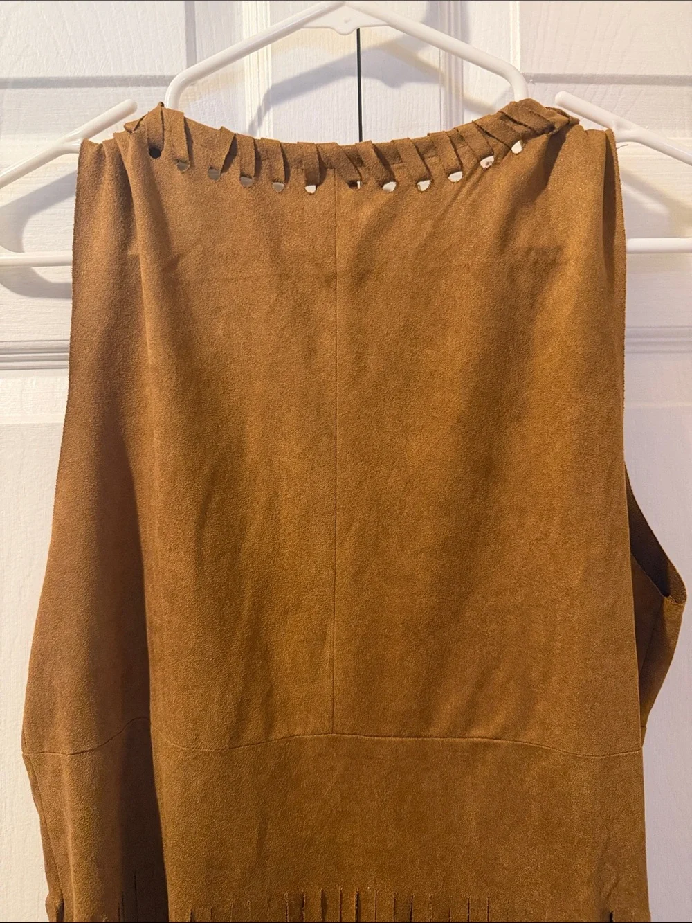 Fringe Brown Faux Suede Vest Size S
